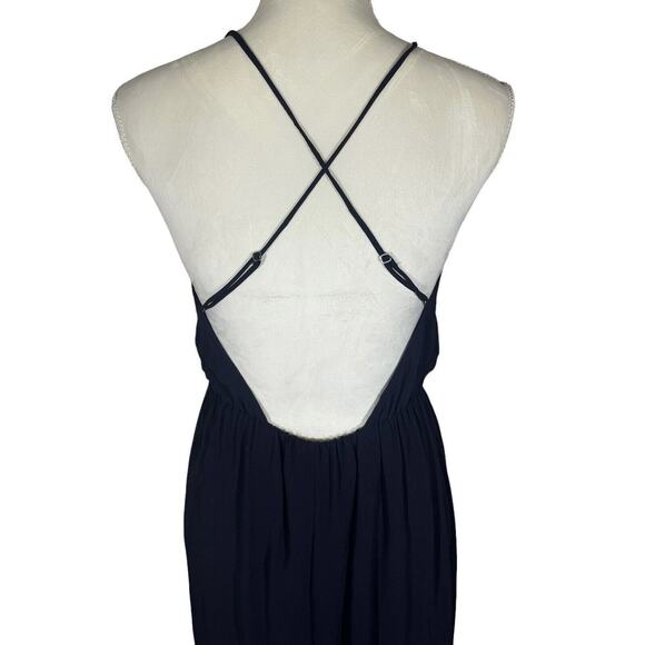 Rory Beca Chase Maxi Dress Almost Black Side Slit V-Neck Strappy Size Small NEW - Picture 6 of 9